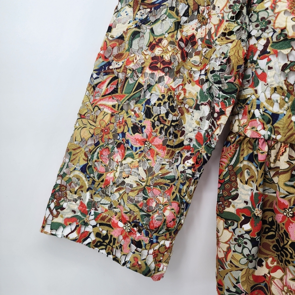 Soft Surroundings Multicolor Boho Lasercut Beaded Ariege Jacket New Med… - Picture 8 of 16